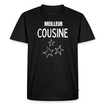 Meilleure Cousine et Étoiles - T-shirt Premium bio Homme - noir - Devant - Nico (187cm)
