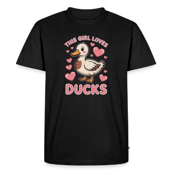 Duck Sayings Duck Funny Duck Gift for All - Men's Premium Organic T-Shirt - black - Front - Nico (187cm)