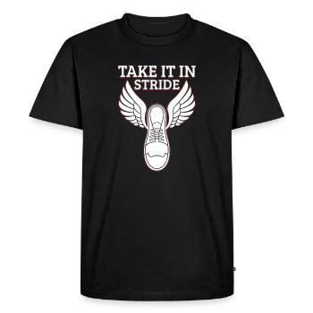 Marathon Runner Take It In Stride Running - Men's Premium Organic T-Shirt - black - Front - Nico (187cm)