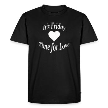 VENDREDI - TEMPS POUR L’AMOUR - T-shirt Premium bio Homme - noir - Devant - Nico (187cm)