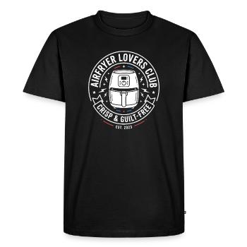 Airfryer Lovers Club Crisp Guilt Free - Men's Premium Organic T-Shirt - black - Front - Nico (187cm)