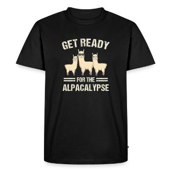 Préparez-vous pour l’art amusant de jeux de mots sur l’alpacalypse - T-shirt Premium bio Homme - noir - Devant - Nico (187cm)