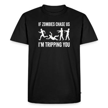Zombie Humor Shirt for Horror Fans - Men's Premium Organic T-Shirt - black - Front - Nico (187cm)