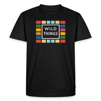 Wild Things cadres colorés - T-shirt Premium bio Homme - noir - Devant - Nico (187cm)