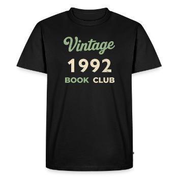 Vintage 1992 Book Club Retro Birth Year Gift - Men's Premium Organic T-Shirt - black - Front - Nico (187cm)
