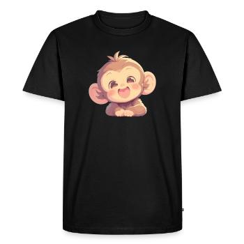 Macaque Macaque - T-shirt Premium bio Homme - noir - Devant - Nico (187cm)