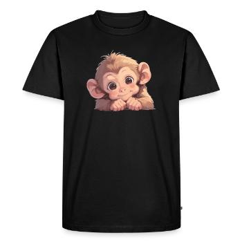 Macaque Macaque - T-shirt Premium bio Homme - noir - Devant - Nico (187cm)