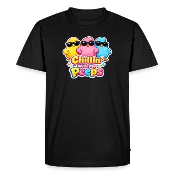 Relaxer avec mes gars Joyeuses Pâques Pâques Poussin - T-shirt Premium bio Homme - noir - Devant - Nico (187cm)