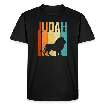 Bible chrétienne de la croix de Jésus, Lion Judah - T-shirt Premium bio Homme - noir - Devant - Nico (187cm)