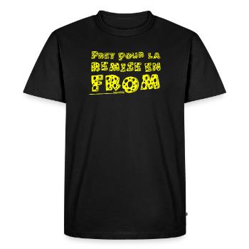 PRÊT POUR LA REMISE EN FROM ! (cuisine, fromage)  - T-shirt Premium bio Homme - noir - Devant - Nico (187cm)