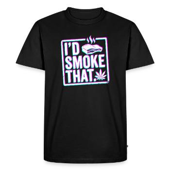 FUMÉE DE BARBECUE glitch, chemise à capuche drôle de barbecue, tasse - T-shirt Premium bio Homme - noir - Devant - Nico (187cm)