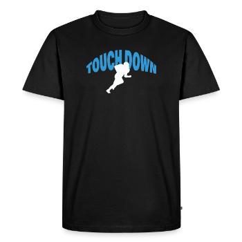 Touch Down - Men's Premium Organic T-Shirt - black - Front - Nico (187cm)