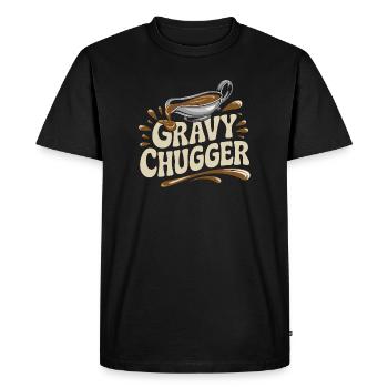 Gravy Chugger Funny Food Humor Design - Men's Premium Organic T-Shirt - black - Front - Nico (187cm)