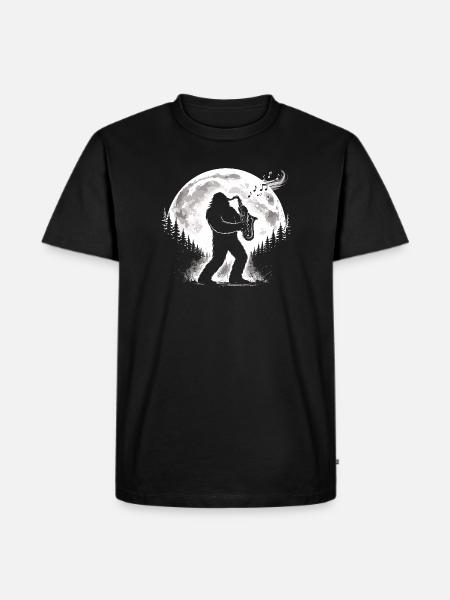Bigfoot Saxophonist - Men's Premium Organic T-Shirt - black