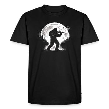 Bigfoot Violin Player - Men's Premium Organic T-Shirt - black - Front - Nico (187cm)