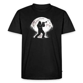 Bigfoot joue de la trompette - T-shirt Premium bio Homme - noir - Devant - Nico (187cm)