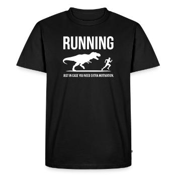 Chemise humoristique de course pour joggers - T-shirt Premium bio Homme - noir - Devant - Nico (187cm)