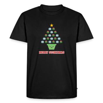 Cute Sushi Love Xmas Kawaii Merry Sushixmas - Men's Premium Organic T-Shirt - black - Front - Nico (187cm)