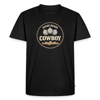 Shooter d’action cowboy. Shooter d’action cowboy - T-shirt Premium bio Homme - noir - Devant - Nico (187cm)