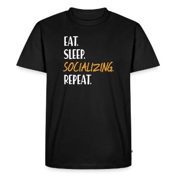 MANGER, DORMIR, SOCIALISER Être sociable Réseauter - T-shirt Premium bio Homme - noir - Devant - Nico (187cm)