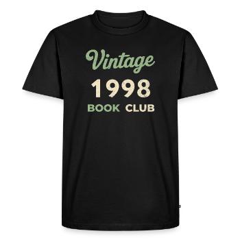 Vintage 1998 Book Club Retro Birth Year Gift - Men's Premium Organic T-Shirt - black - Front - Nico (187cm)