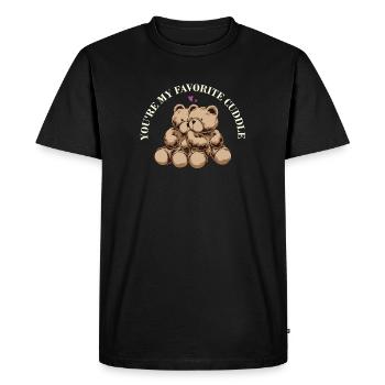 You're My Favorite Cuddle – Cute Teddy Couple - Men's Premium Organic T-Shirt - black - Front - Nico (187cm)