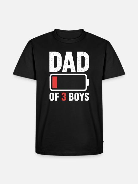 Dad of 3 Boys Pride - Men's Premium Organic T-Shirt - black