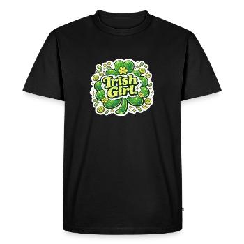 Design d’autocollants de trèfle irlandaise - T-shirt Premium bio Homme - noir - Devant - Nico (187cm)