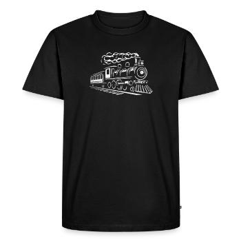 Locomotive à vapeur Locomotive ferroviaire modèle réduit - T-shirt Premium bio Homme - noir - Devant - Nico (187cm)