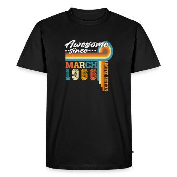 Mars 1966 Vintage Born Birthday Retro - T-shirt Premium bio Homme - noir - Devant - Nico (187cm)