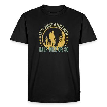 Funny Hiking Outdoor Retro Wildlife Hiker - Men's Premium Organic T-Shirt - black - Front - Nico (187cm)