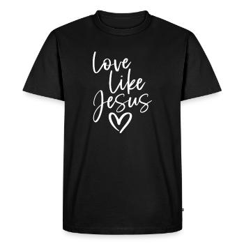 Aimez comme Jésus - T-shirt Premium bio Homme - noir - Devant - Nico (187cm)