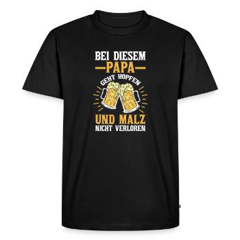Beer Father Father's Day Dad - Men's Premium Organic T-Shirt - black - Front - Nico (187cm)