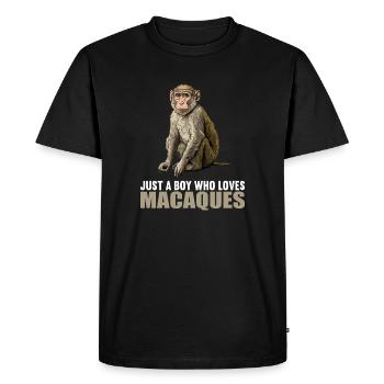 Macaque Macaque - T-shirt Premium bio Homme - noir - Devant - Nico (187cm)