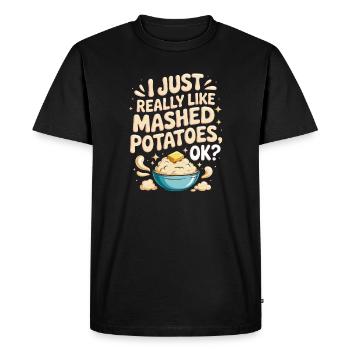 J’aime juste vraiment la purée, d’accord - T-shirt Premium bio Homme - noir - Devant - Nico (187cm)