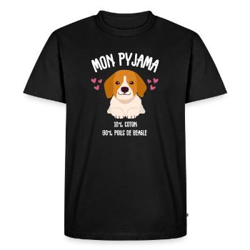Dog Pajamas Beagle Humor - Men's Premium Organic T-Shirt - black - Front - Nico (187cm)