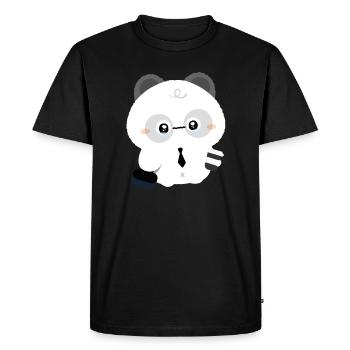 Tired Panda - Men's Premium Organic T-Shirt - black - Front - Nico (187cm)