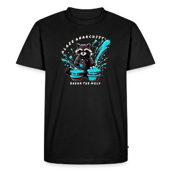 Glaze Anarchist Raccoon - Break the Mold - Men's Premium Organic T-Shirt - black - Front - Nico (187cm)