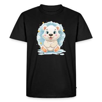 Ours polaires en magie hivernale - T-shirt Premium bio Homme - noir - Devant - Nico (187cm)