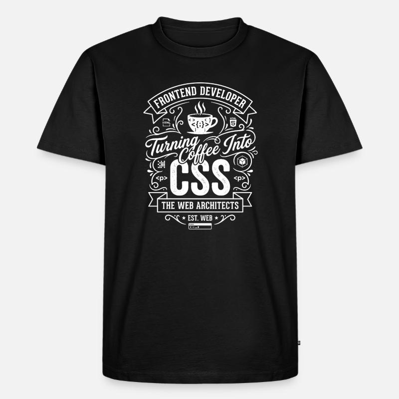 Frontend Coffee CSS Tee - Men's Premium Organic T-Shirt - black