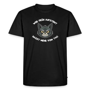 Si tu te lèves tôt, tu détestes plus de temps dans la journée - T-shirt Premium bio Homme - noir - Devant - Nico (187cm)