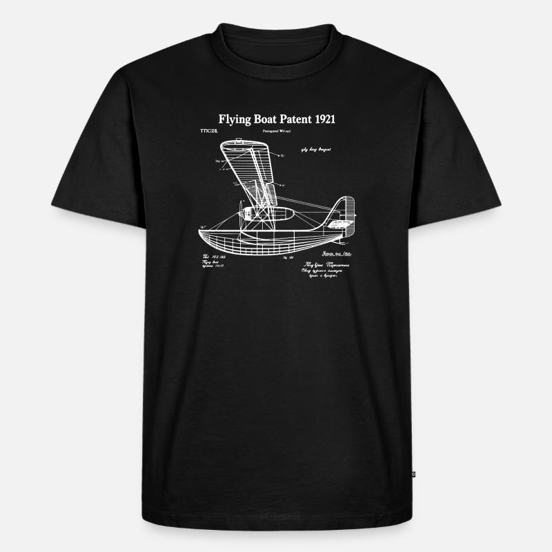 Flugboot-Patent - Männer Premium Bio T-Shirt - Schwarz