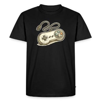 Graphismes rétro de manette de jeu - T-shirt Premium bio Homme - noir - Devant - Nico (187cm)