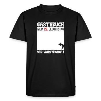 Guestbook 22nd Birthday – Bold Typo - Men's Premium Organic T-Shirt - black - Front - Nico (187cm)