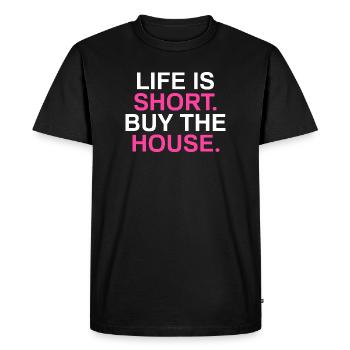 La vie est courte Agent immobilier drôle Agent immobilier - T-shirt Premium bio Homme - noir - Devant - Nico (187cm)