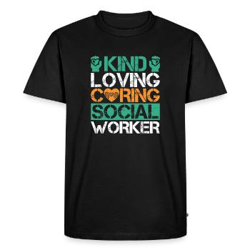 Quota de travailleur social Gentil Aimant Attentionné Travail Social - T-shirt Premium bio Homme - noir - Devant - Nico (187cm)