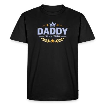 Papa depuis 2016 – Proud Dad Design - T-shirt Premium bio Homme - noir - Devant - Nico (187cm)