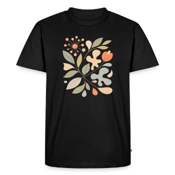 Abstract Floral Pattern Illustration - Men's Premium Organic T-Shirt - black - Front - Nico (187cm)