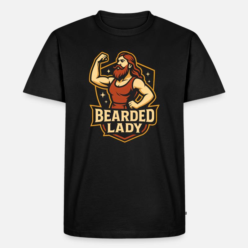 Zirkusdame mit Bart – Lustiger Kinderzirkus - Männer Premium Bio T-Shirt - Schwarz