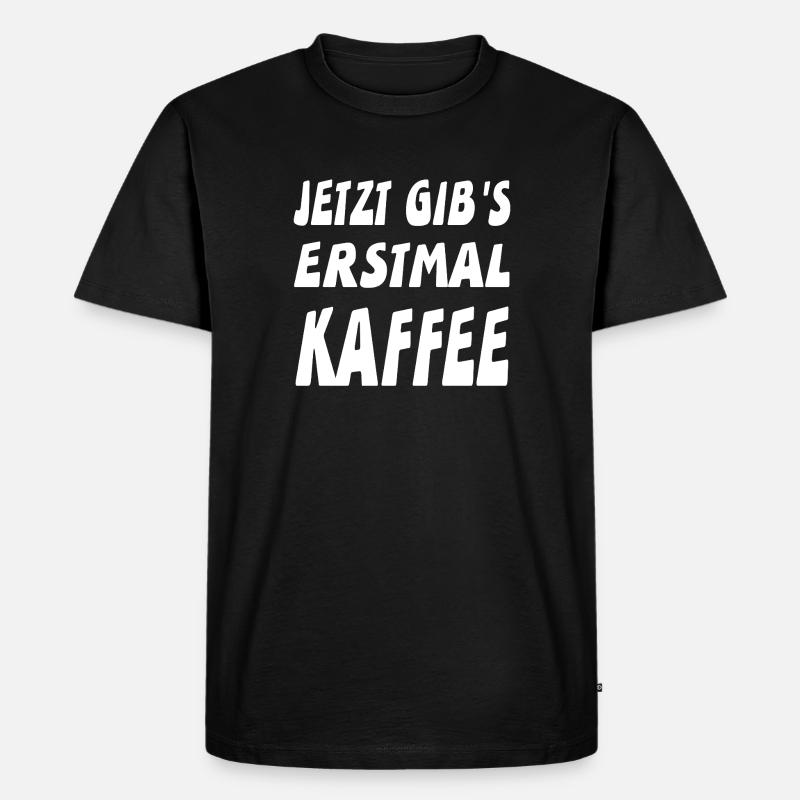 Kaffee - Männer Premium Bio T-Shirt - Schwarz